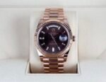 Rolex Day-Date 40 Rose Gold Chocolate Diamond Dial & Fluted Bezel President Bracelet 228235 - - 图片 2