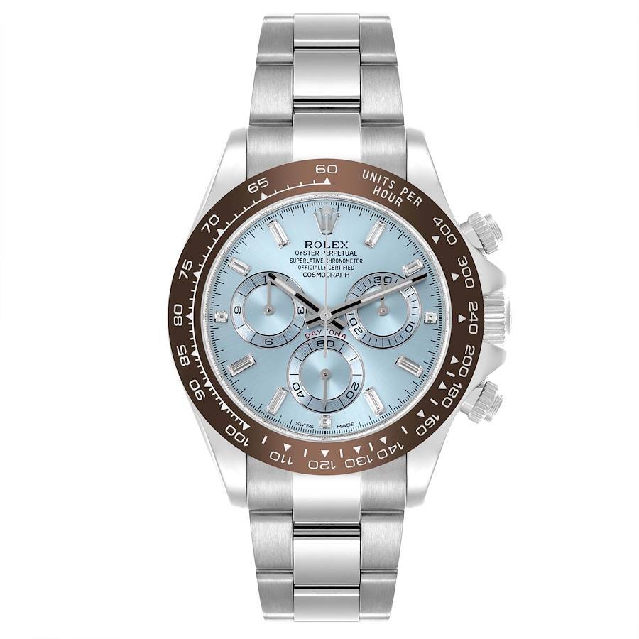 116506pl-1.jpg Rolex Daytona Ice Blue Diamond Dial Platinum Chronograph Watch 116506 - 图片 1