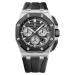 43mm Chronograph Stainless Steel Ceramic “Méga Tapisserie” Black Dial