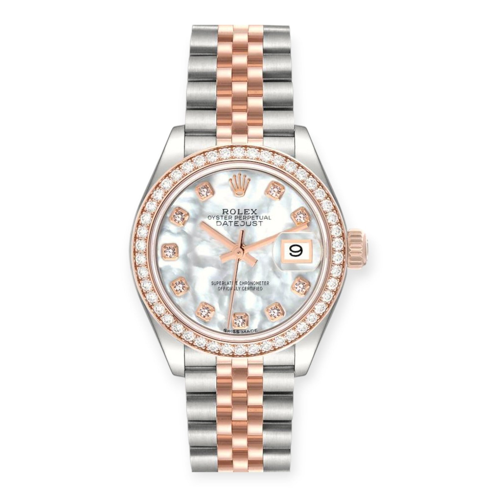 279381jbmop-2-Photoroom.jpg Rolex Datejust 28mm 279381 Steel Rose Gold Mother of Pearl Diamond Ladies Watch - 图片 1