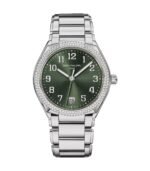 36mm Steel Green Dial Diamond Bezel Automatic