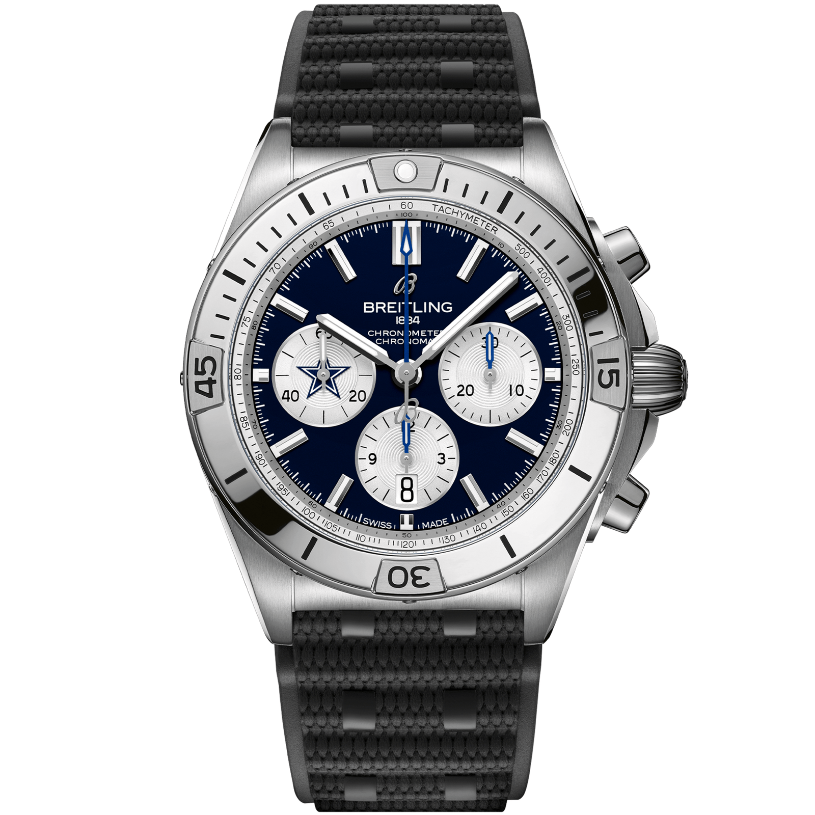 Chronomat_B0142_AB01342B1C1S1_RUBBER_DALLAS_COWBOYS_DIGITAL-scaled-1.png Chronomat B01 42 NFL Dallas Cowboys Edition AB01342B1C1S1 - 图片 1