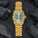 Rolex Ladies 31mm 18K Yellow Gold Datejust 278278 with Green Roman Diamond Dial and President Bracelet - 图片 5