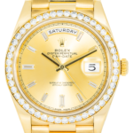 Rolex 18k Yellow Gold Day-Date 40mm, 228348RBR Factory Diamond Bezel and President Bracelet - 图片 2