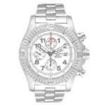 Breitling Super Avenger A13370 White Dial Chronograph Steel Mens Watch