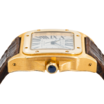 Cartier Santos Large Rose Gold Mens Watch WGSA0019 with Brown Leather Bracelet - 图片 3