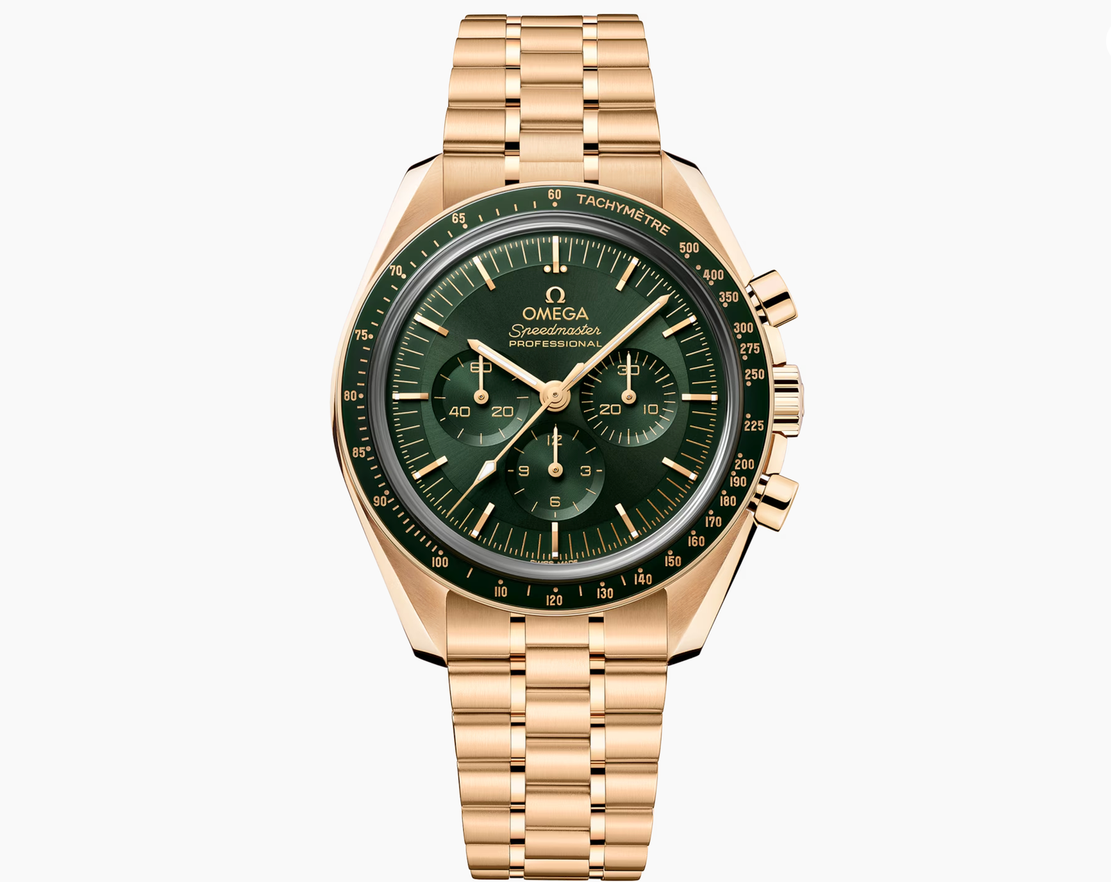 Pre-Owned-Omega-Speedmaster-Moonwatch-Professional-42mm-Green-Dial-in-18K-Moonshinetm-Gold-JD-Watches-NY.png Omega Speedmaster Moonwatch Professional - 42mm Green Dial in 18K Moonshine™ Gold - 图片 1