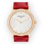 Patek Philippe Calatrava 5006 Rose Gold Silver Dial Diamond Mens Watch - 图片 2