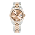 Rolex 36mm Stainless Steel & Everose Gold Datejust 126281RBR with Rose Roman Diamond Dial and Jubilee Bracelet (Year: 2017 to 2019)