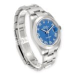 Rolex Datejust 41 Blue Roman Dial Ref 126300 Smooth Bezel Steel Mens Watch - 图片 5