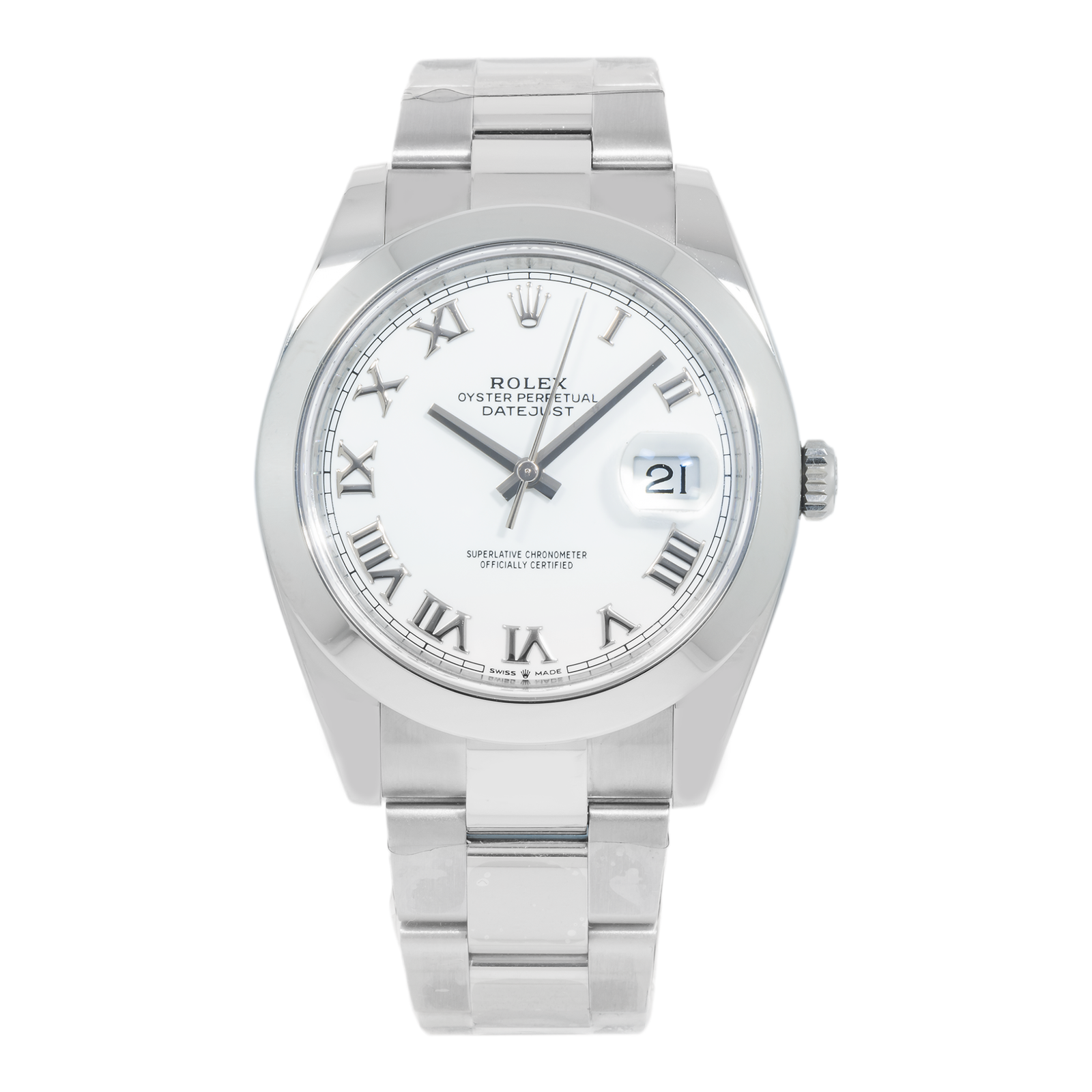 Pre-Owned-Rolex-Datejust-41-White-Roman-Dial-126300-Smooth-Bezel-Steel-Mens-Watch-JD-Watches-NY.png Rolex Datejust 41 White Roman Dial 126300 Smooth Bezel Steel Mens Watch - 图片 1