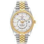 Rolex Sky Dweller Stainless Steel and Yellow Gold Jubilee Bracelet White Dial 326933