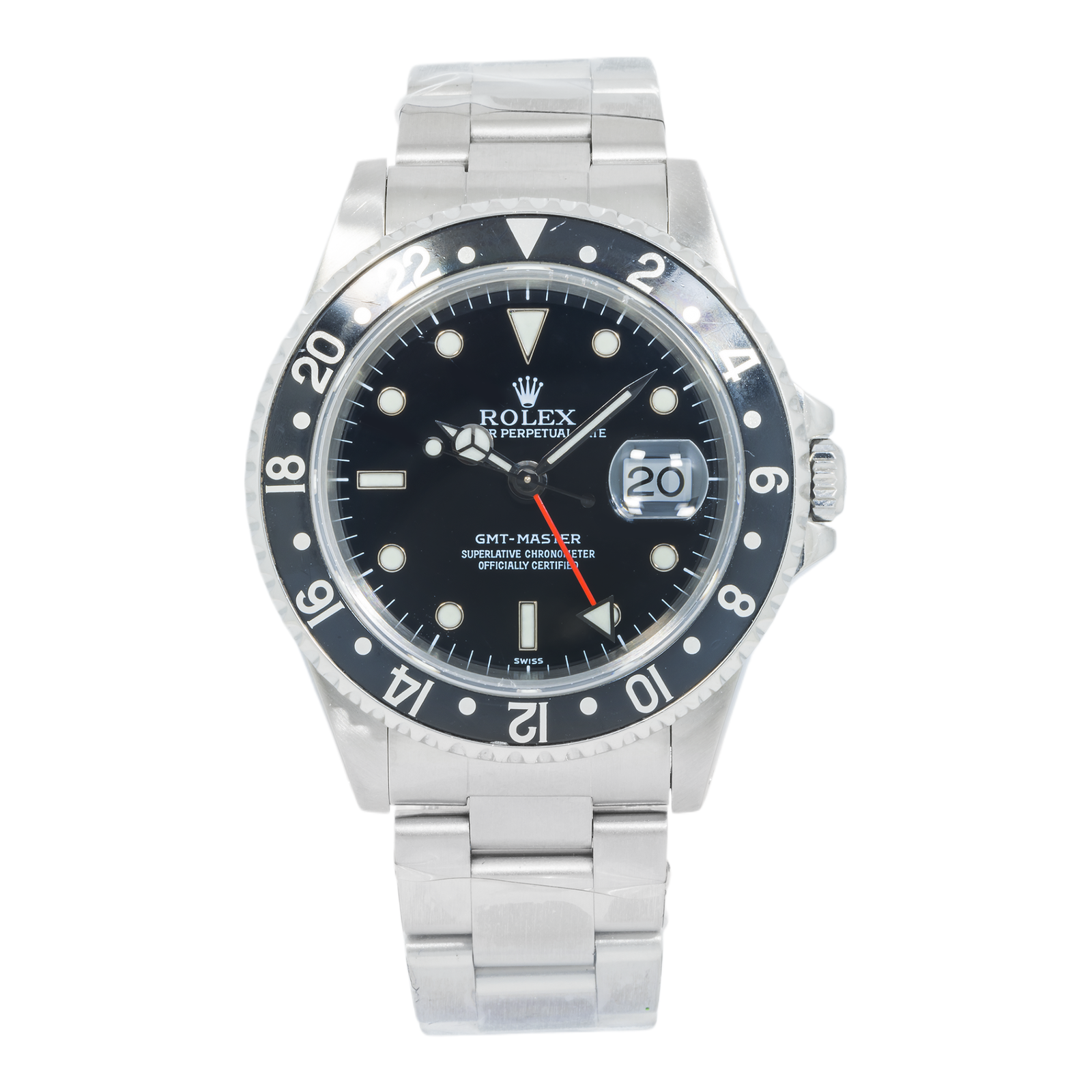 Pre-Owned-Rolex-Stainless-Steel-GMT-Master-II-40mm-with-Oyster-Bracelet-16710-Black-Insert-JD-Watches-NY.png Rolex Stainless Steel GMT Master II 40mm with Oyster Bracelet 16710, Black Insert - 图片 1