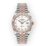 Rolex Steel and Everose Datejust 36 Watch 126231 White Roman Dial - Jubilee Bracelet