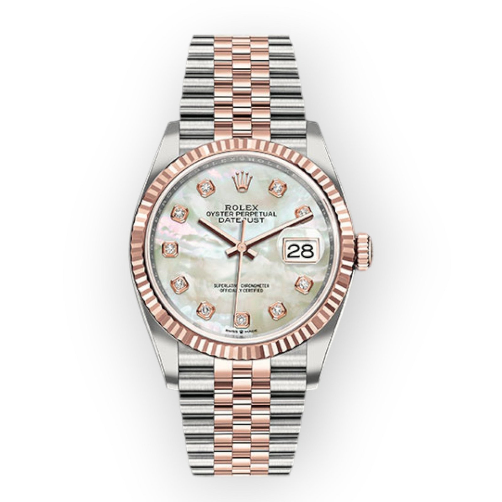 Pre-Owned-Rolex-Steel-and-Everose-Rolesor-Datejust-36-Watch-126231-White-Mother-Of-Pearl-Diamond-Dial-Jubilee-Bracelet-JD-Watches-NY.jpg Rolex Steel and Everose Rolesor Datejust 36 Watch 126231 White Mother-Of-Pearl Diamond Dial - Jubilee Bracelet - 图片 1