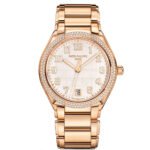 36mm 18k Rose Gold Silver Dial Diamond Bezel Automatic