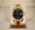 Rolex Day-Date 40 Yellow Gold Black Diamond Dial & Diamond Bezel President Bracelet 228348RBR - - 图片 2